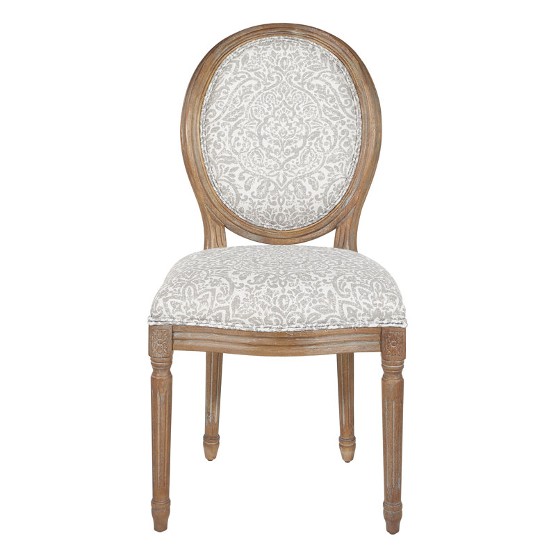 Adwolf 19.25'' H Upholstered Side Chair, Damask Gray