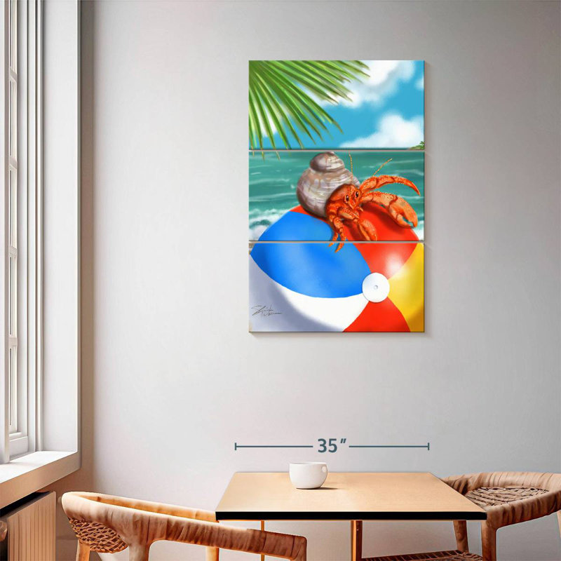 Brampt Beach Friends Hermit Crab, 57" H x 36" W
