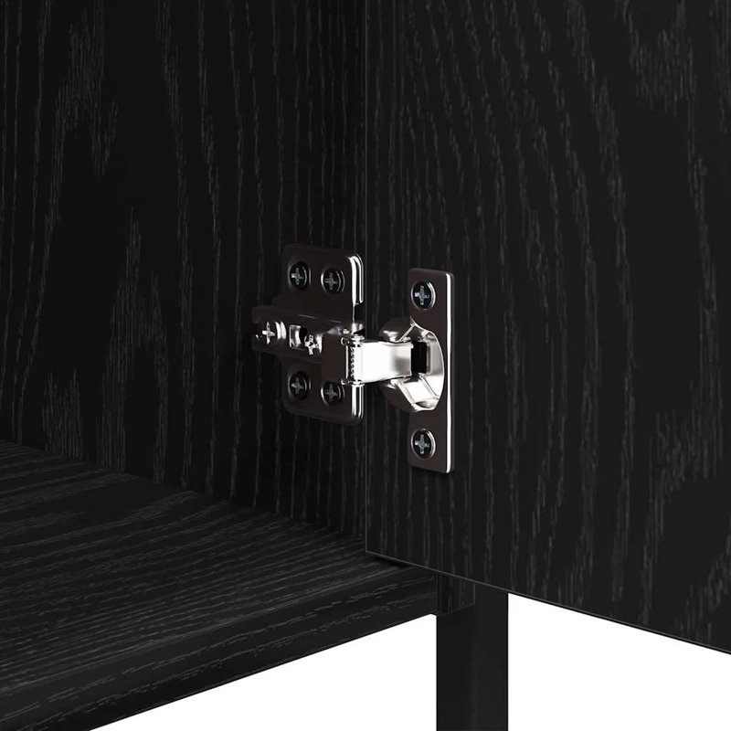40cm W Manufactured Wood Bedside Table, Black Oak