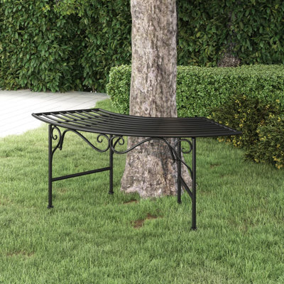 Banc pour arbre Fleur De Lis Living - acier noir 44,5 po