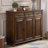 Black Walnut Color Solid Wood Shoe Storage Bench