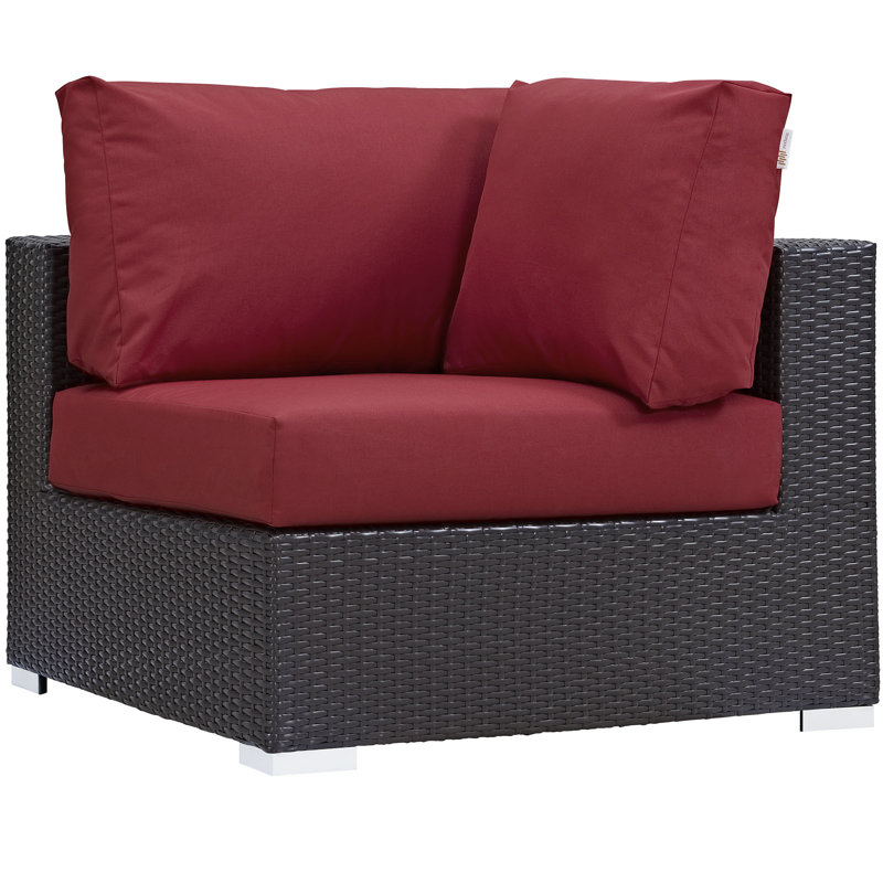 Convene 8 - Person Patio Conversation Set with Cushions, Espresso Red