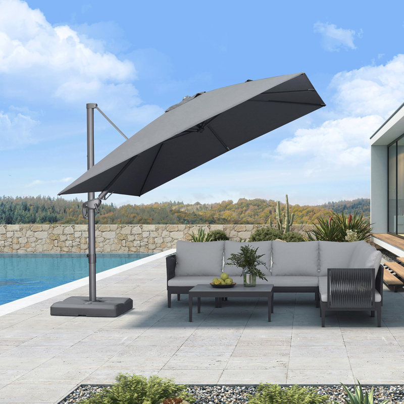 Cantilever Parasol, Graphite Grey, 265.7cm H x 304.8cm W x 304.8cm D
