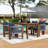 5Pcs Outdoor Acacia Wood Dining Set for 4 with Cushioned Chairs and Patio Slatted Table-91704199