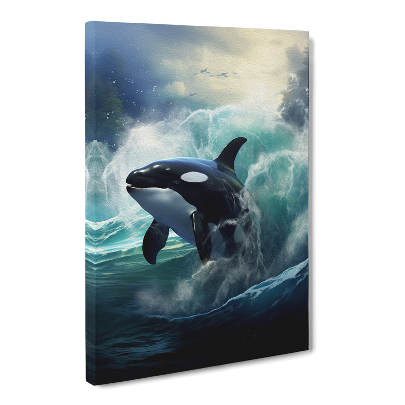Orca Whale Realism - Wrapped Canvas Print, 76cm H x 50cm W x 3cm D