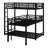 Twin Size L-Shaped Metal Triple Bunk Bed With Ladder And Full-Length Guardrail