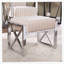 Repose-pieds Ellison Velveteen, champagne et chrome