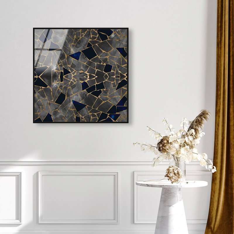 Oliver Gal Fortune Abstract - Framed Acrylic Glass Wall Art, 31" H x 31" W