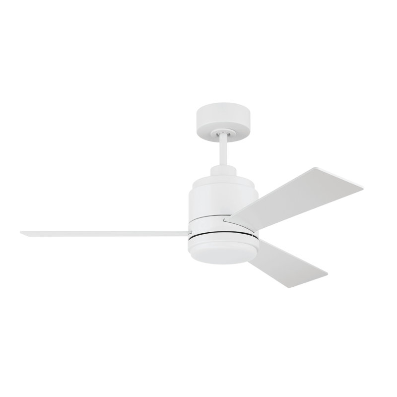 Craftmade McCoy 3-Blade 42" Ceiling Fan with Optional LED Light Kit & Hard Wired, 4 Speed Control, White