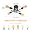 Black 4-Light Branch Ceiling Light