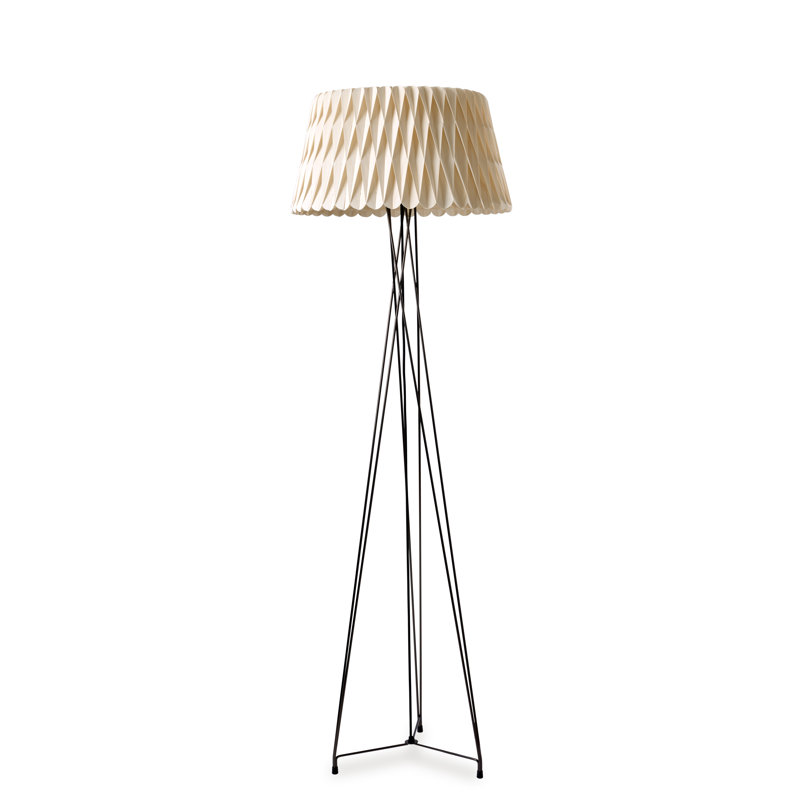 Lola Floor Lamp - E26 Base - Matte Nickel - Ivory White, Ivory White, Matte Nickel