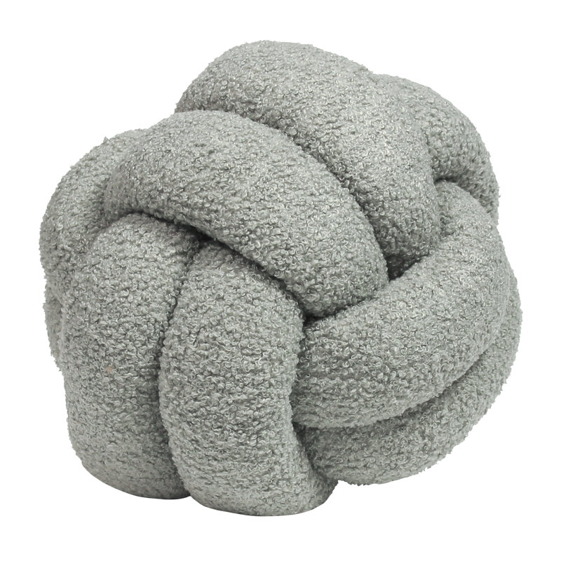Boucle Knot Novelty Throw Cushion, Silver