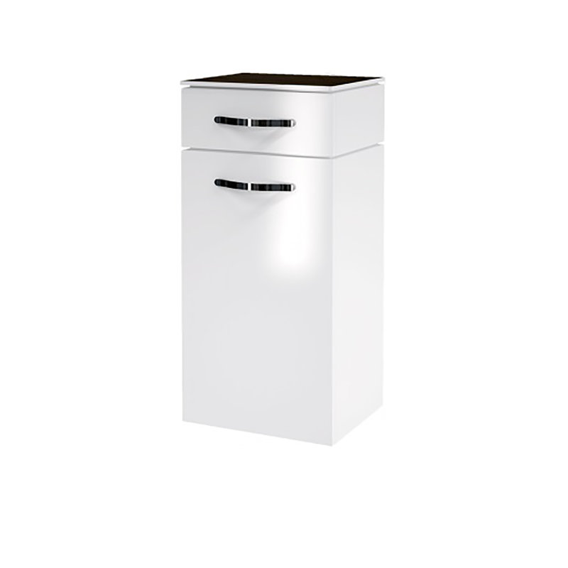 Arcisz Linen Cabinet, Arctic White/Ebene Brihg, Left