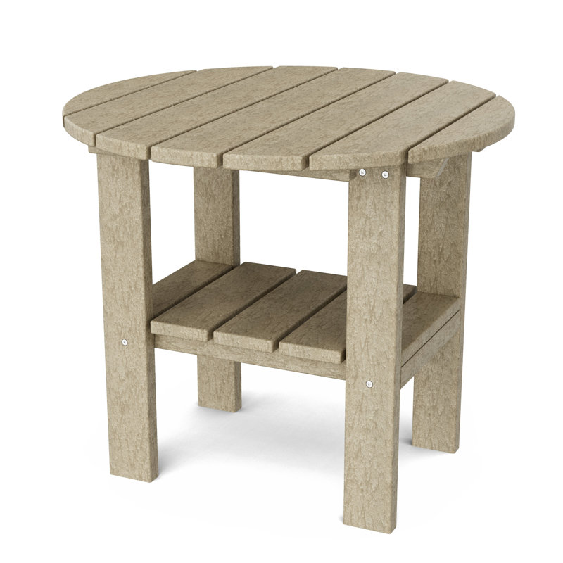 Table d'appoint ronde classique, Bois patiné