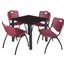Plateau de table Kee Square, 4 chaises empilables-1077686505-1077686484-1077686480