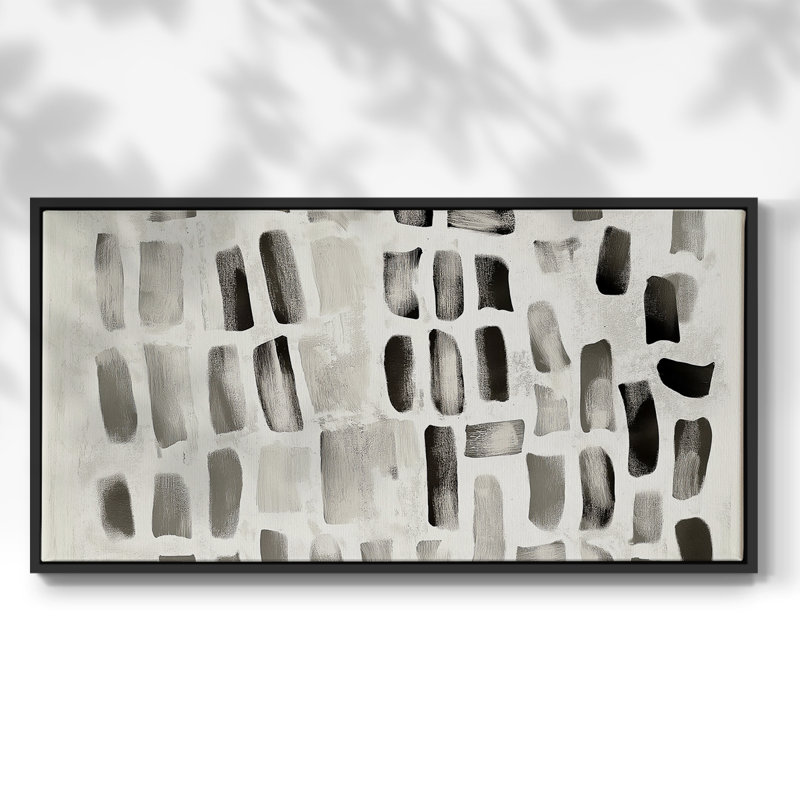 Série abstraite - DLVII - Toile tendue avec châssis encadré - Prêt à être accroché, H 25 po x l 41 po, Noir