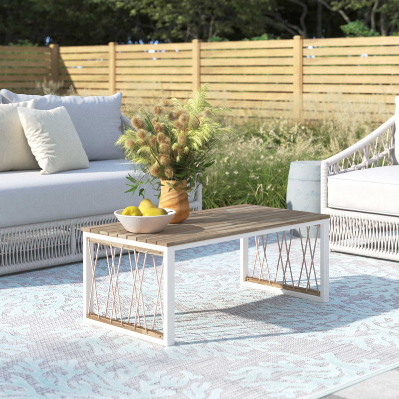 Cannes Rectangular Powder Coated Steel Outdoor Coffee Table