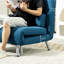 Romine Folding 5 Position Convertible Sleeper Chair Sofa Bed Blue