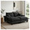Canapé modulaire noir avec 2 repose-pieds mobiles, conception Cloud Couch en tissu chenille doux pour le salon d'un appartement
