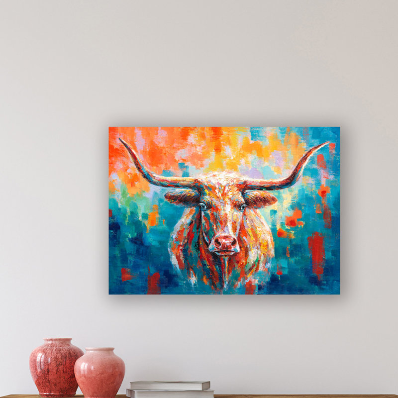 " Cattle In Flames ", 24" H x 36" W x 1.5" D