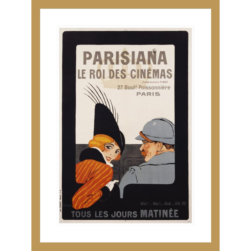 «Parisiana Le Roi des Cinemas» par R. Pichon, impression giclée encadrée, H 29,5 po x l 22,11 po