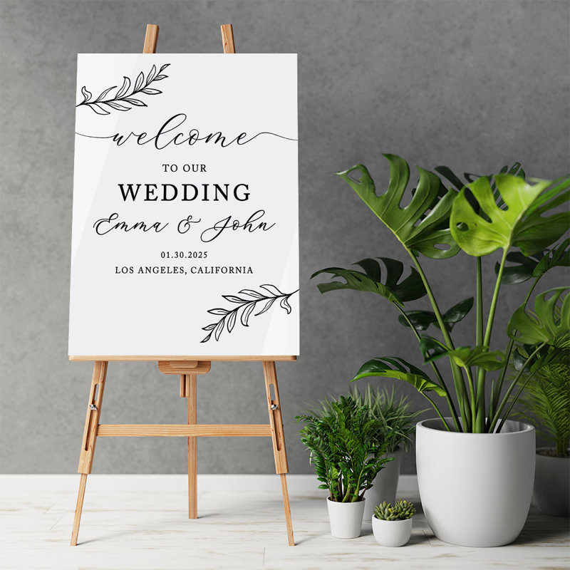 Plaque de bienvenue Laurel Leaves, Oui