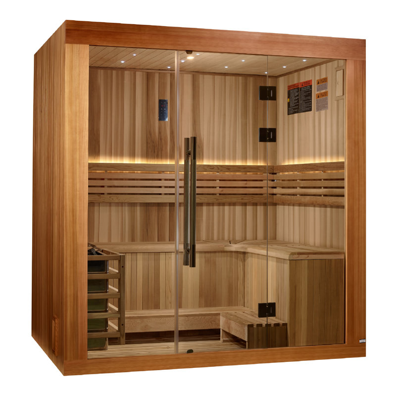 Dynamic Saunas Copenhagen 3 - Person Bluetooth Compatible Traditional Steam Sauna in Cedar