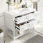Ensemble de meuble-lavabo 36 po avec ensemble de meuble-lavabo, lavabo en céramique encastré, ensemble de meuble-lavabo autoportant avec 4 tiroirs, armoire de salle de bain avec cadre en bois massif, blanc-2127203303