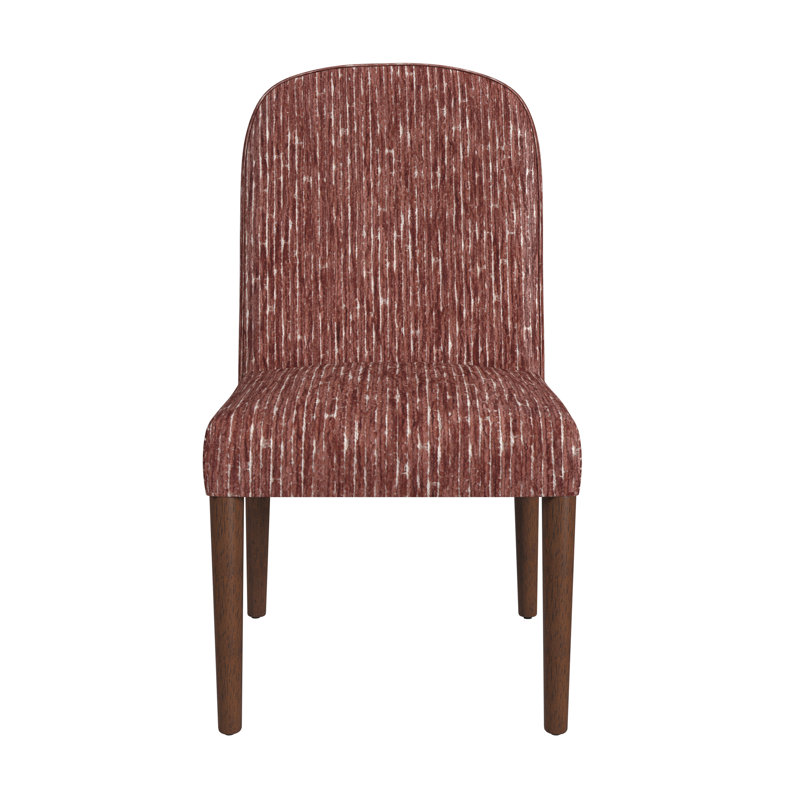 Chaise de salle à manger rembourrée Archaluys, Chenille rayée rouille tissée