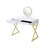 Coleen White & Gold Finish Vanity Desk W/Mirror & Jewelry Tray