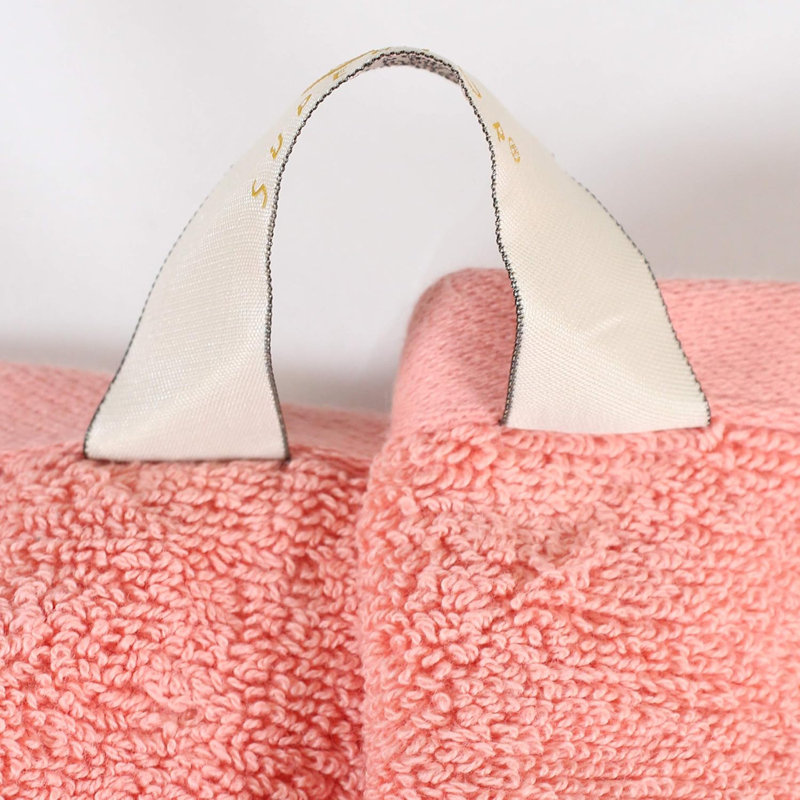 Coral Organic Cotton Geometric Pattern Bath Towel Set