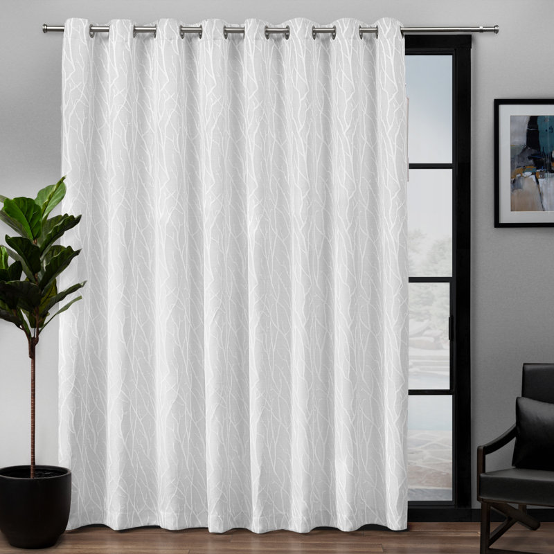 Prower Room Darkening Curtain Single Panel, White, 108" W x 84" L