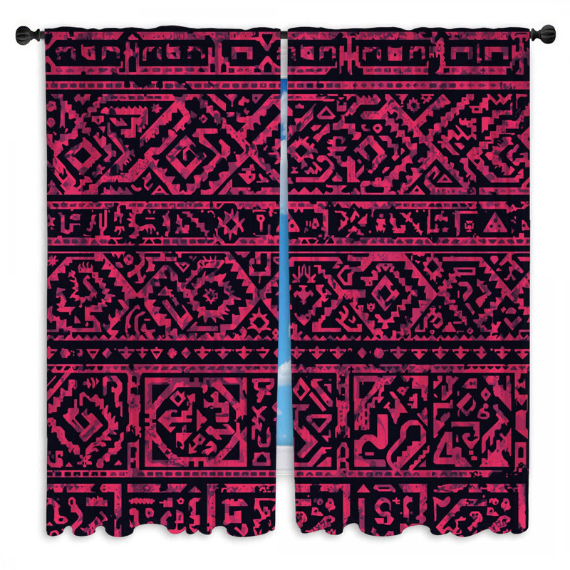 Rideaux de fenêtre Tribal Intricate, 40in x 61in - 2 panels, Room Darkening
