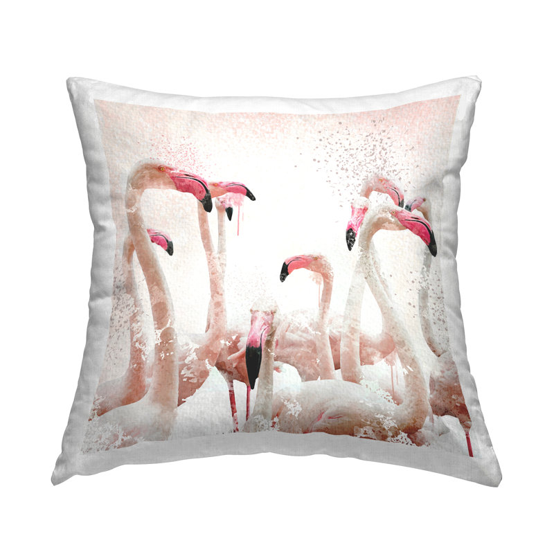 Coussin pastel à imprimé flamant rose pastel par Elephant Stock