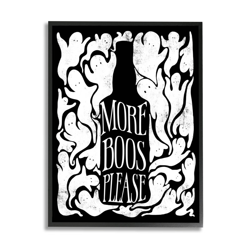 «More Boos s'il vous plaît» par Lil 'Rue - Impression sur toile, H 14 po x l 11 po x P 1,5 po, Giclée encadrée noir minuit