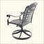 Chaise de patio pivotante en fonte d'aluminium 2 pièces avec structure et coussins