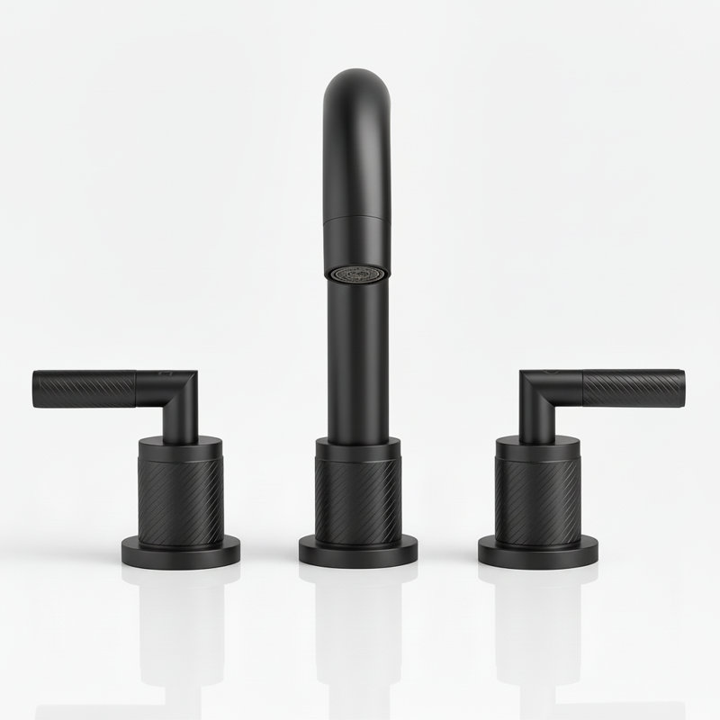 Robinet de salle de bain moderne à poignée double avec bec pivotant sur 360 °, or brossé, avec ensemble de bonde escamotable, écoénergétique