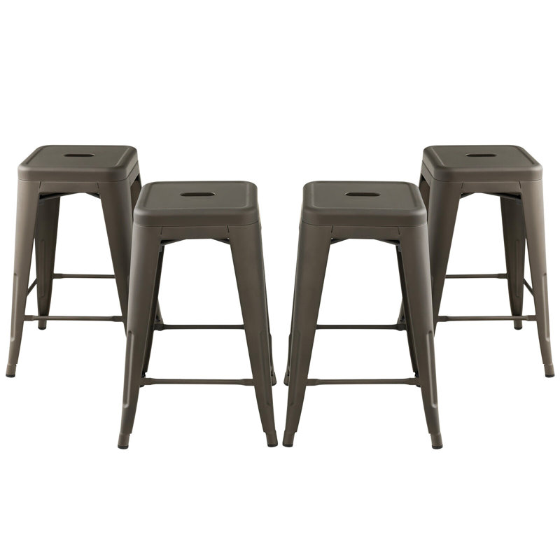 Counter Stool with Metal Frame, Gun, Counter Stool (24” Seat Height)