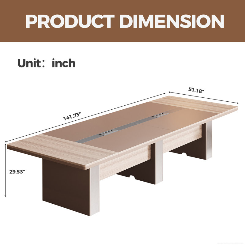 Modern Ergonomic Conference Table With Cable Management
