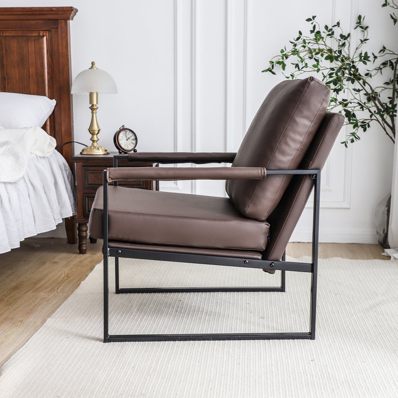 Fauteuil de 23 po de largeur, Similicuir brun