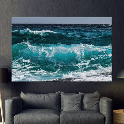 Reproduction d'art sur toile imprimée: Paysage marin côtier pour décoration intérieure élégante, 1P BlackFramedCanves