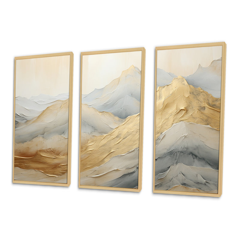 Ensemble de décoration murale Alpine Mountain Harmony, H 40 po x l 60 po x P 1 po, Cadre naturel flottant