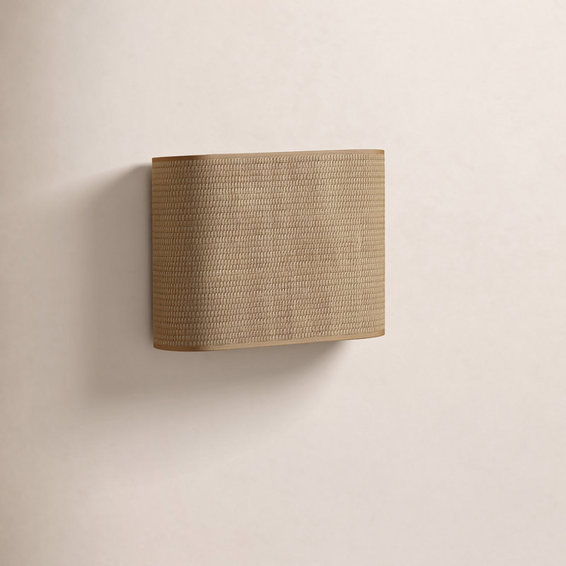 Cress Flush Mounted Sconce, Grasscloth