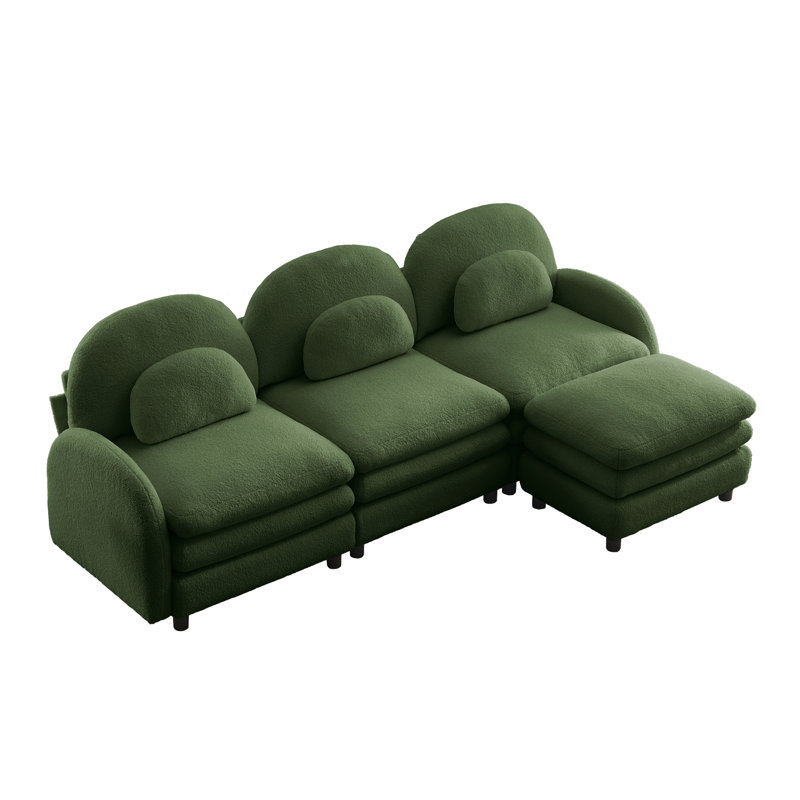 Canapé 3 places Teddy, H 35,4 po x l 98,2 po x P 33,8 po, Green
