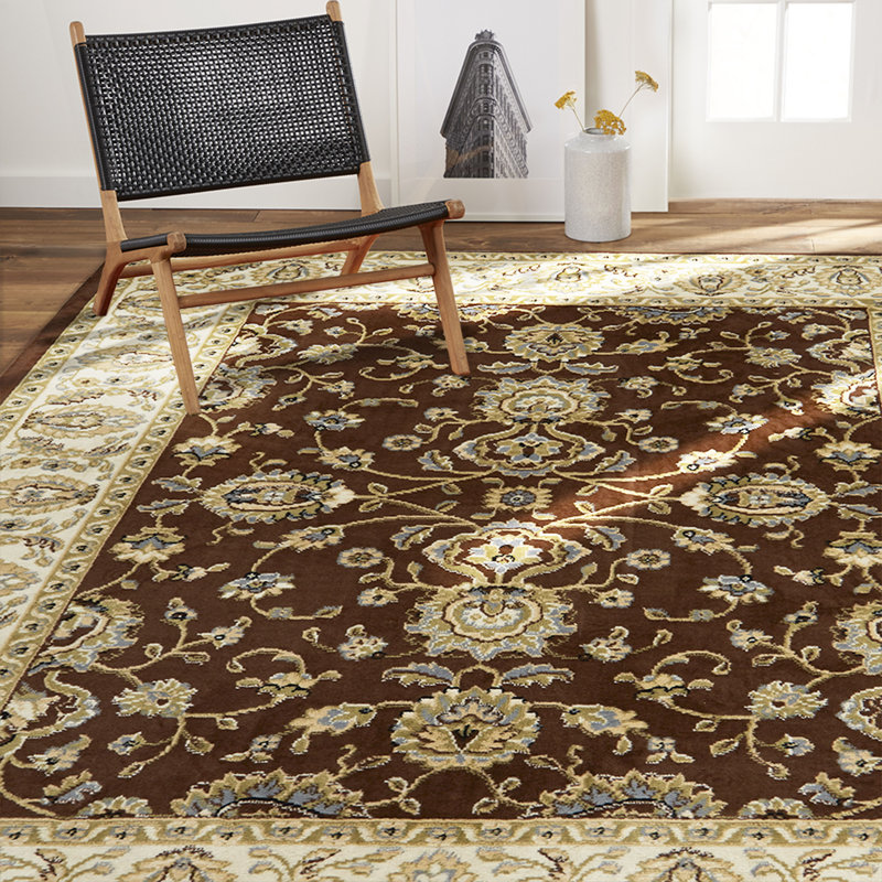 Tapis oriental brun / beige Lizette, Rectangle 5 pi 2 po x 7 pi 2 po