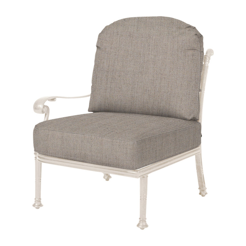 Florence Cushion Right Arm Lounge Chair, Cast Ash Sunbrella® Plainweave, Desert Bronze