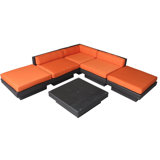 Ensemble modulaire en rotin avec coussins 6 pièces de luxe