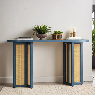 Table d'entrée 47,82 po Farmhouse Rattan Console