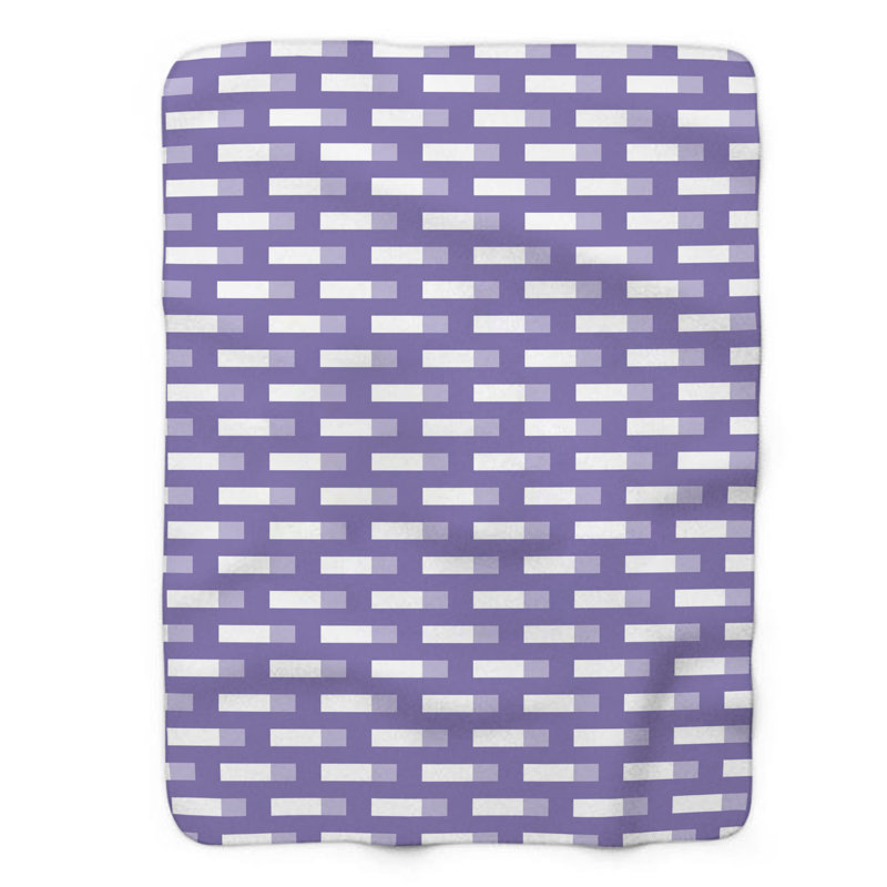 Couverture en sherpa de qualité supérieure 1 pièce Sea Nymph 0065, L 50 po x L 60 po, Mauve / blanc
