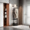 Ash Wood Coat Rack with Storage & Wheels